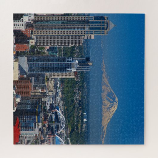 Seattle mit Mount Rainier Fotografie Puzzle (Horizontal)
