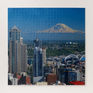 Seattle mit Mount Rainier Fotografie Puzzle