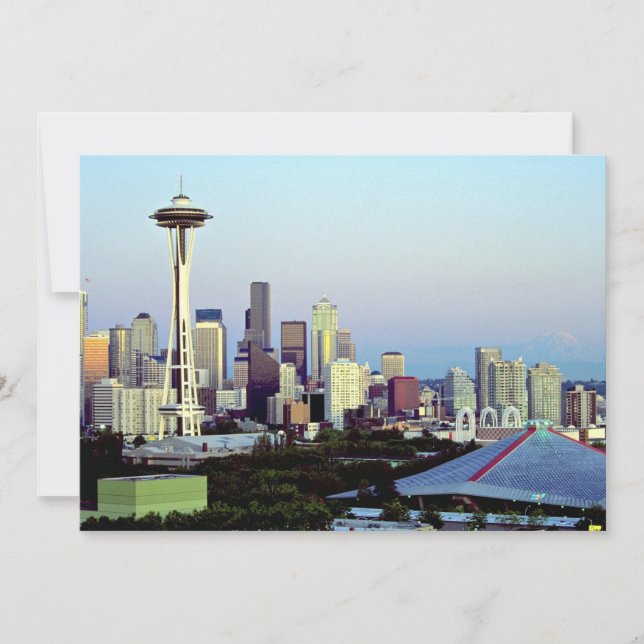 Seattle mit Mount Rainier, Washington Staat, USA (Vorderseite)