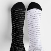 Seattle Modern Black & White Minimalistisch Socken (Oben)