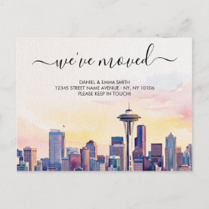 Seattle Neue Adresse Umzugsankündigung Postkarte