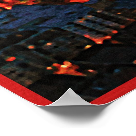 Seattle Night Skyline Poster (Ecke)