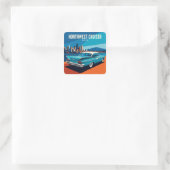Seattle Northwest Oldtimer Quadratischer Aufkleber (Tasche)