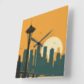 SEATTLE Nr. 1 Quadratische Wanduhr (Winkel)