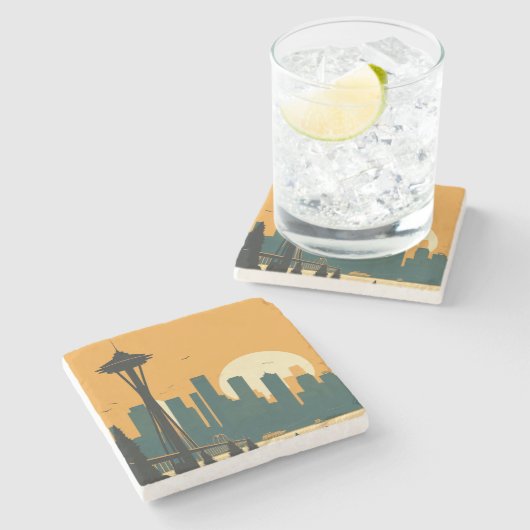 SEATTLE Nr. 1 Steinuntersetzer (Seitenansicht)