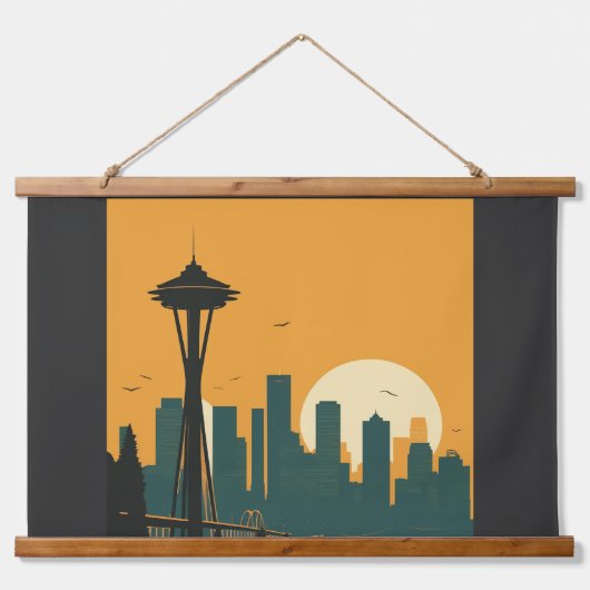 SEATTLE Nr. 1 Wandteppich Mit Holzrahmen (Vorne)