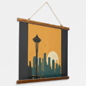 SEATTLE Nr. 1 Wandteppich Mit Holzrahmen (Gewinkelt)