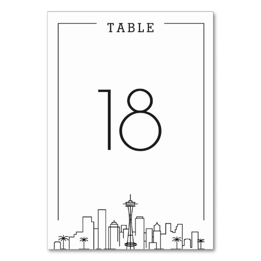 Seattle, Ohio Wedding | TISCHNUMMER (Vorderseite)