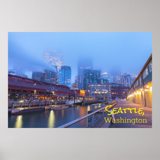 Seattle on Foggy Morning Poster (Vorne)