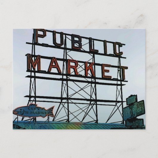 Seattle Open Fish Market Postkarte (Vorderseite)