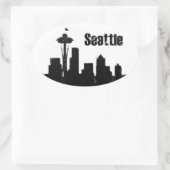 Seattle Ovaler Aufkleber (Tasche)
