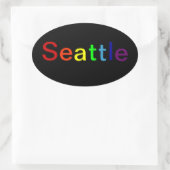 Seattle Ovaler Aufkleber (Tasche)