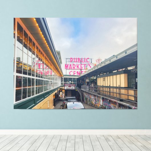 Seattle Pike Market Leinwanddruck (Insitu (Holzboden))