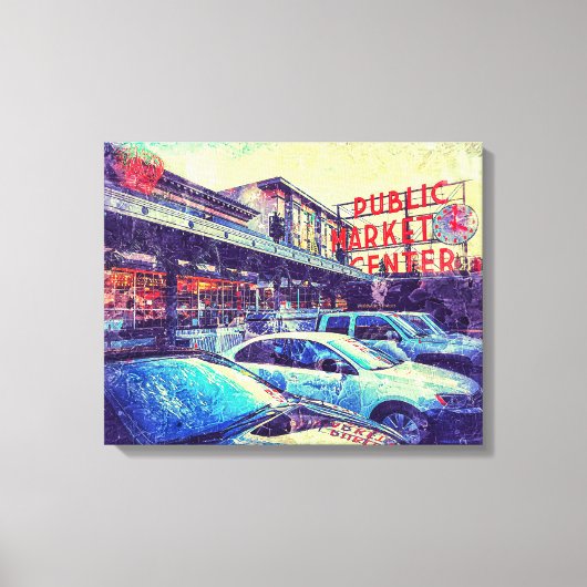 Seattle Pike Market Leinwanddruck (Vorderseite)