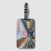 Seattle Pike Market Sign Gepäckanhänger (Vorderseite Vertikal)