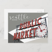 Seattle Pike Place Postcard Feiertagspostkarte (Vorne/Hinten)