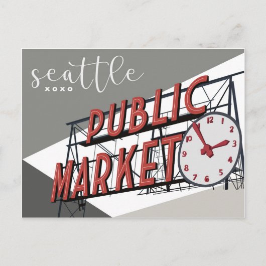 Seattle Pike Place Postcard Feiertagspostkarte (Vorderseite)