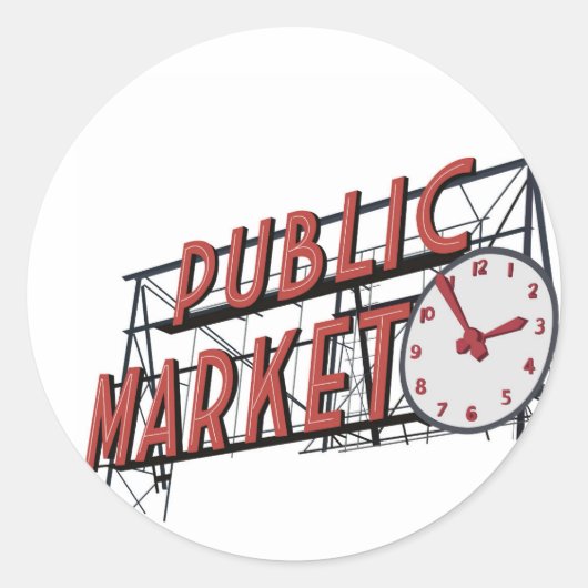 Seattle Pike Place Sticker (Vorderseite)