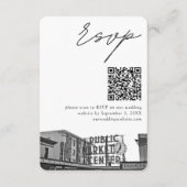 Seattle Pikes Place Wedding RSVP QR Code Small Begleitkarte (Vorderseite)