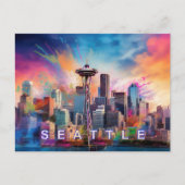 Seattle Postcard - Iconic Skyline Postkarte (Vorderseite)