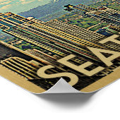 Seattle Poster Vintage Reiseplaner Rainier (Ecke)