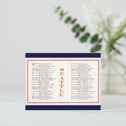 Seattle Postkarte (Stehend Vorderseite)