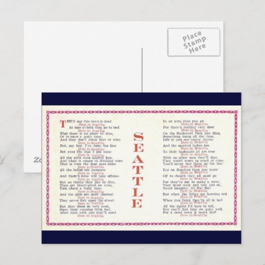 Seattle Postkarte (Vorne/Hinten)