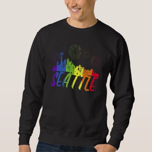 Seattle Pride Skyline Pride Parade Seattle Sweatshirt (Vorderseite)