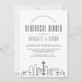 Seattle Probe Dinner | City Skyline Einladung (Vorderseite)