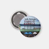 Seattle Public Market Centre #3 Round Magnet (Vorderseite/Rückseite)