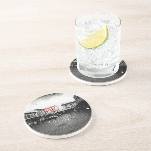 Seattle Public Market Centre Getränkeuntersetzer (Seite)