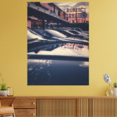 Seattle Public Market Centre - Twilight Leinwanddruck (Insitu (Wohnzimmer))