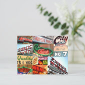 Seattle Public Market Typografy Postcard Postkarte (Stehend Vorderseite)