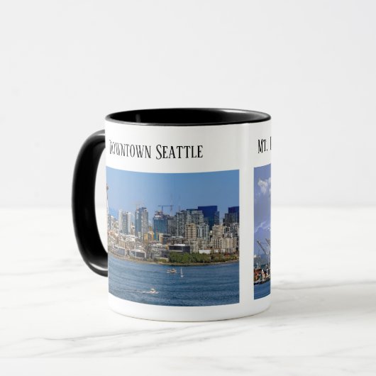 Seattle, Puget Sound, Rainier, Hafen von Seattle Tasse (Vorderseite Links)
