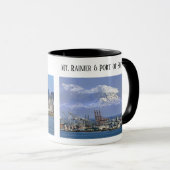 Seattle, Puget Sound, Rainier, Hafen von Seattle Tasse (VorderseiteRechts)