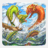 Seattle Quadratischer Aufkleber (Vorderseite)