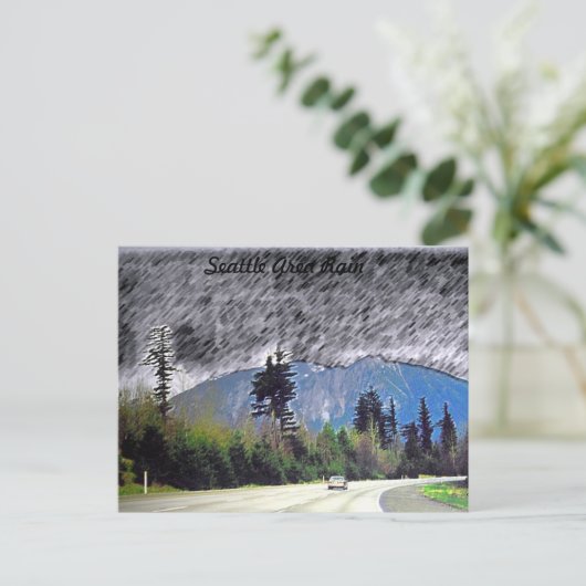 Seattle Rain Postkarte (Stehend Vorderseite)