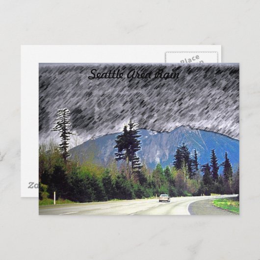 Seattle Rain Postkarte (Vorne/Hinten)