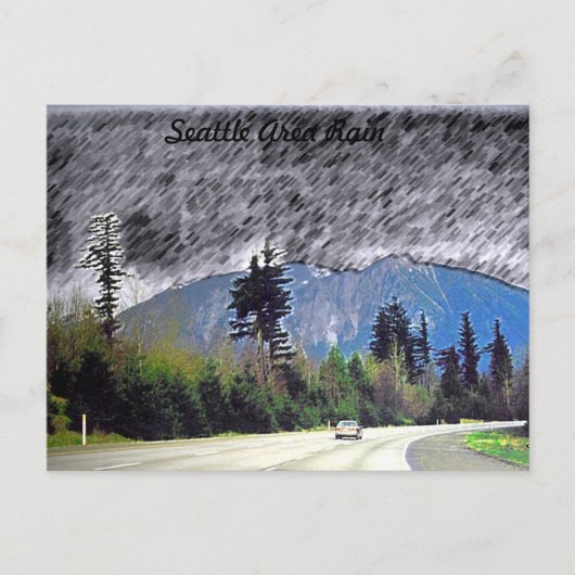 Seattle Rain Postkarte (Vorderseite)