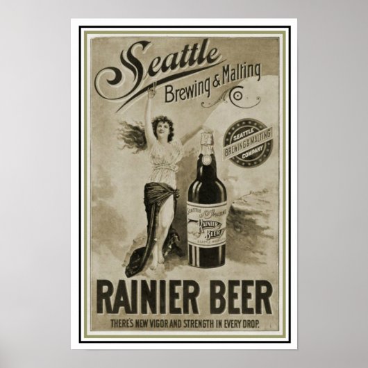 Seattle Ranier Beer Ad Poster 13 x 19 (Vorne)