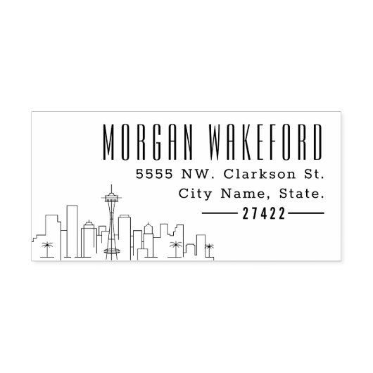 Seattle Resident | Moderner Deko Skyline Permastempel (Design)