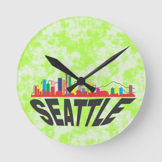 Seattle Runde Wanduhr (Vorderseite)