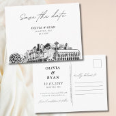 Seattle Save the Date Postcard Moderne Hochzeit Postkarte