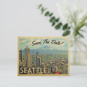 Seattle Save the Date Vintage Postkarten (Stehend Vorderseite)