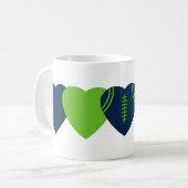 Seattle Seahawks Football Herzdesign Kaffeetasse (Vorderseite Links)