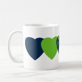 Seattle Seahawks Football Herzdesign Kaffeetasse (Links)