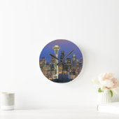Seattle seen from Kerry Park in Queen Anne Runde Wanduhr (Zuhause)