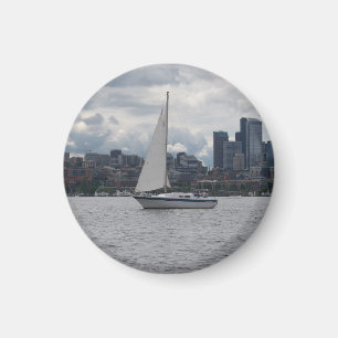 Seattle-Segelboot-Stadtbild-Magnet Magnet
