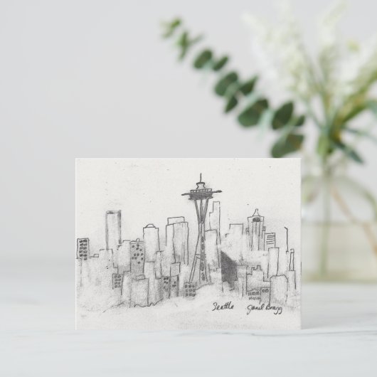 Seattle Sketch Postkarte (Stehend Vorderseite)
