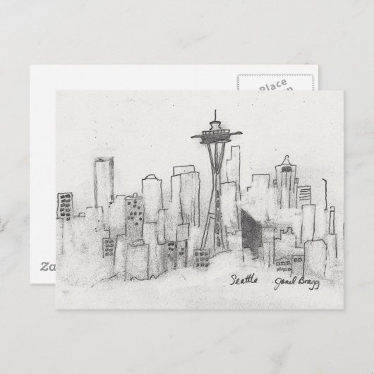 Seattle Sketch Postkarte (Vorne/Hinten)